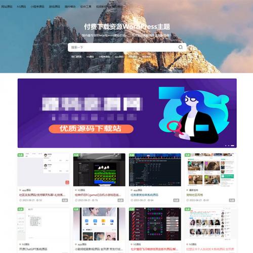  WordPress会员付费虚拟资源商城主题虚拟资源付费积分资源下载知识付费虚拟网站系统源码源码下载站交易网